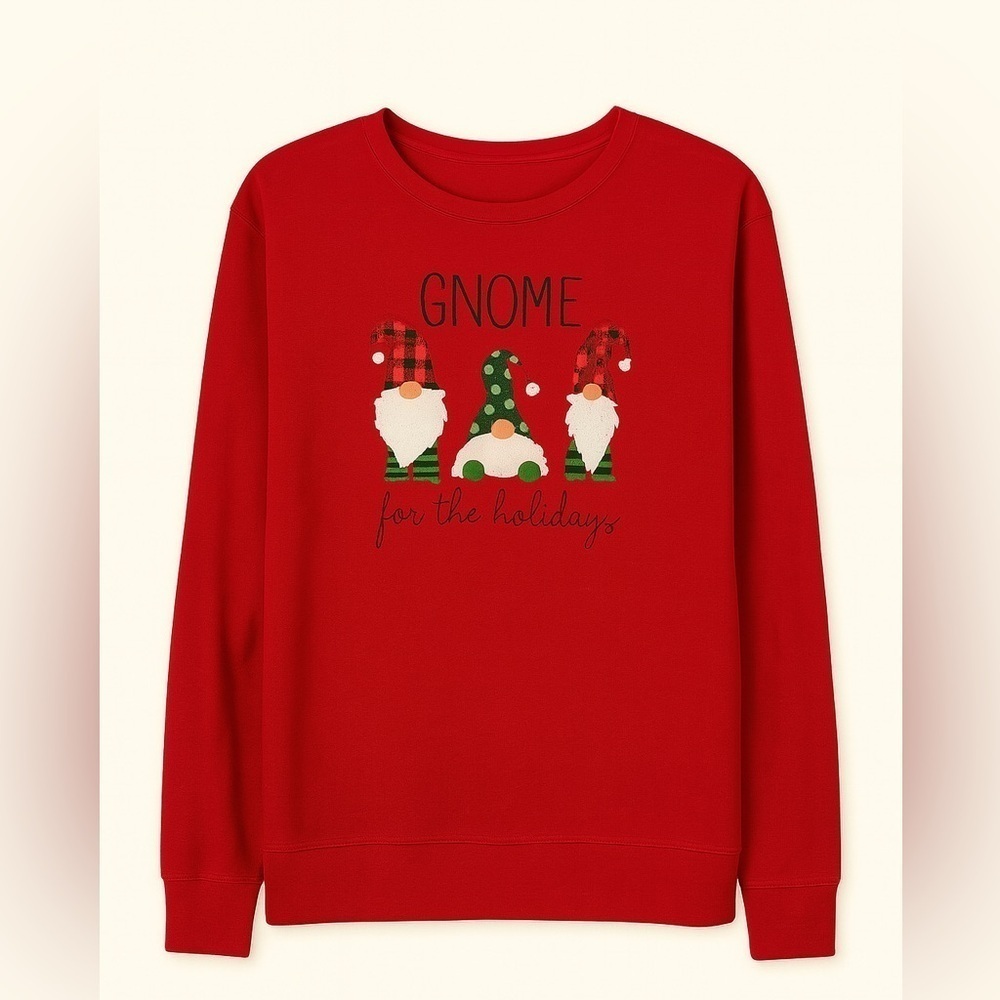 Christmas Tees - 2 Women’s Holiday tees. 1 red gnome, 1 gray truck. Size Medium - Picture 5 of 5